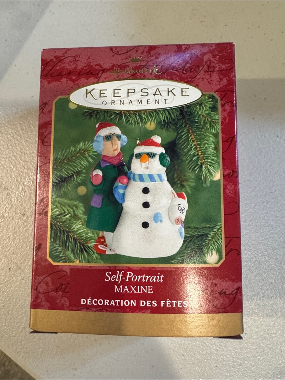 Hallmark Funny Christmas Ornament Maxine with Snowman - Red, Green, White